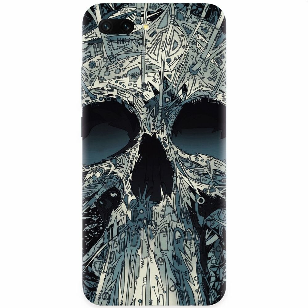 Husa silicon pentru Honor 10, Abstract Skull Artwork Illustration