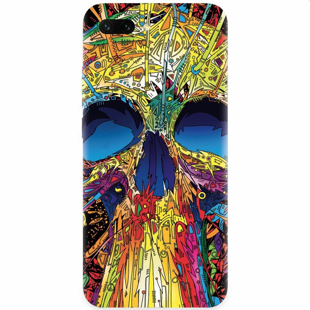 Husa silicon pentru Honor 10, Abstract Multicolored Skull