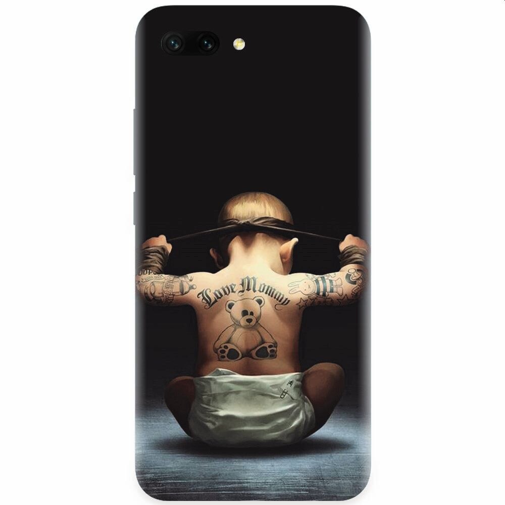 Husa silicon pentru Honor 10, Body Builder Cute Baby Tattoo
