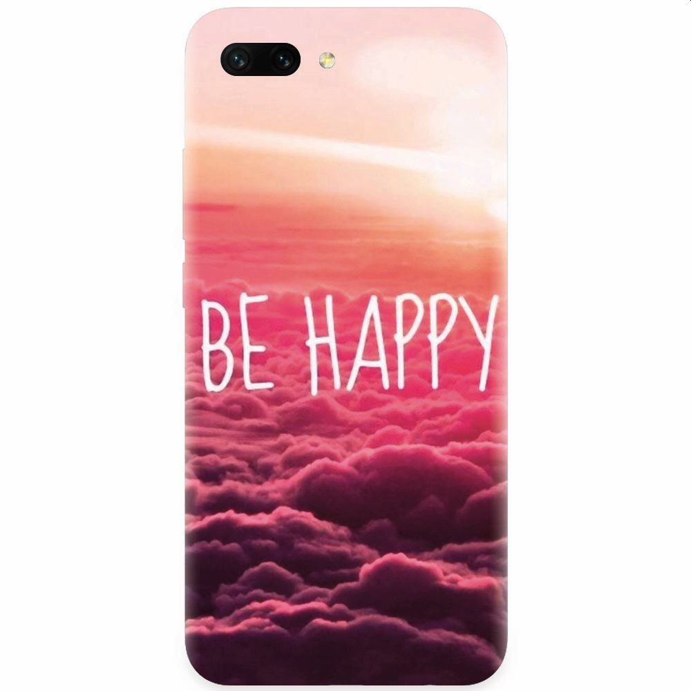 Husa silicon pentru Honor 10, Be Happy Puffy Clouds