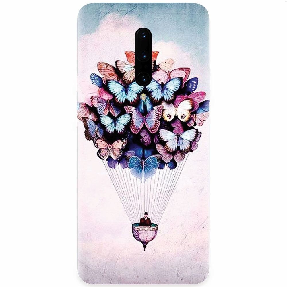 Husa silicon pentru OnePlus 7 Pro, Butterfly Baloon