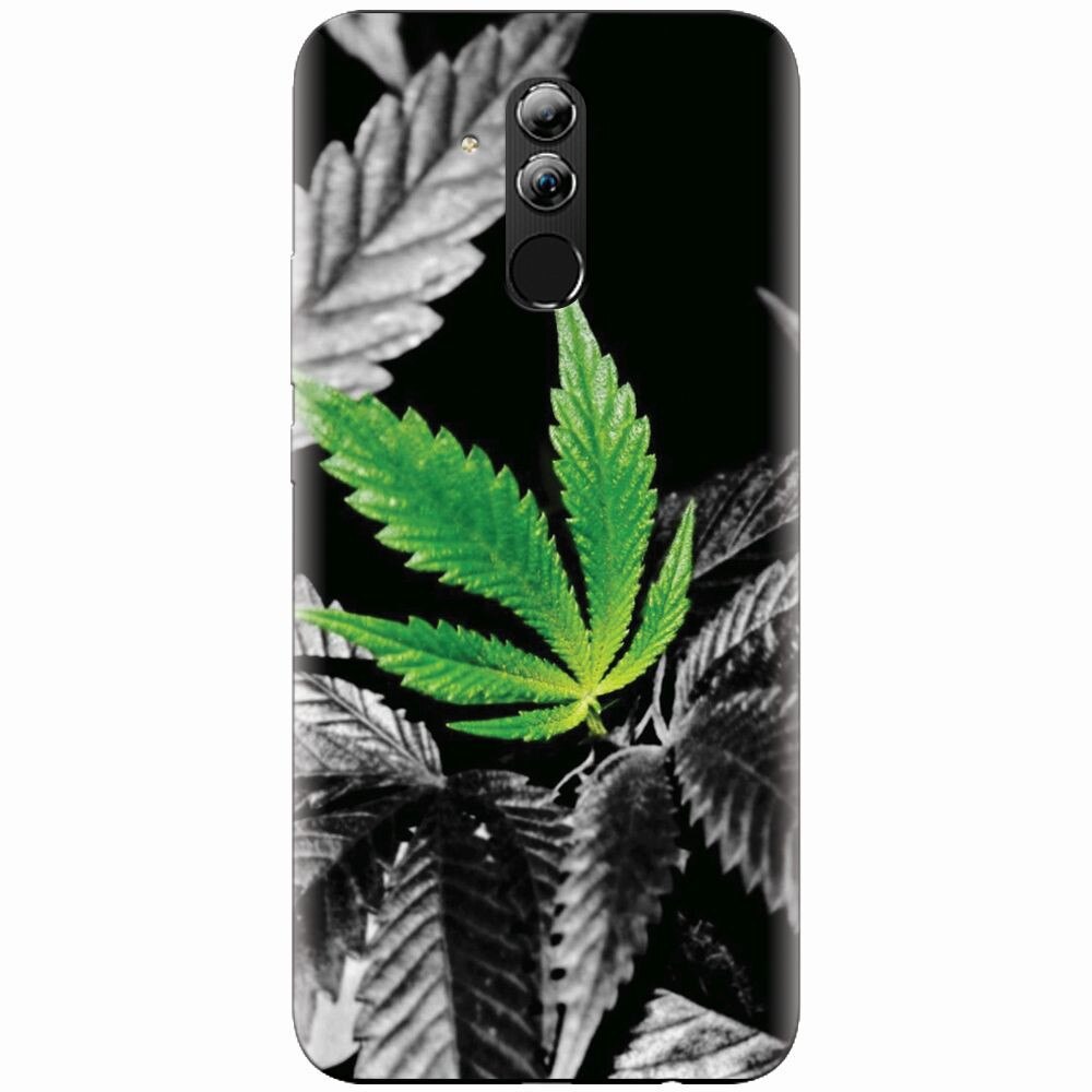 Husa silicon pentru Huawei Mate 20 Lite, Trippy Pot Leaf Green
