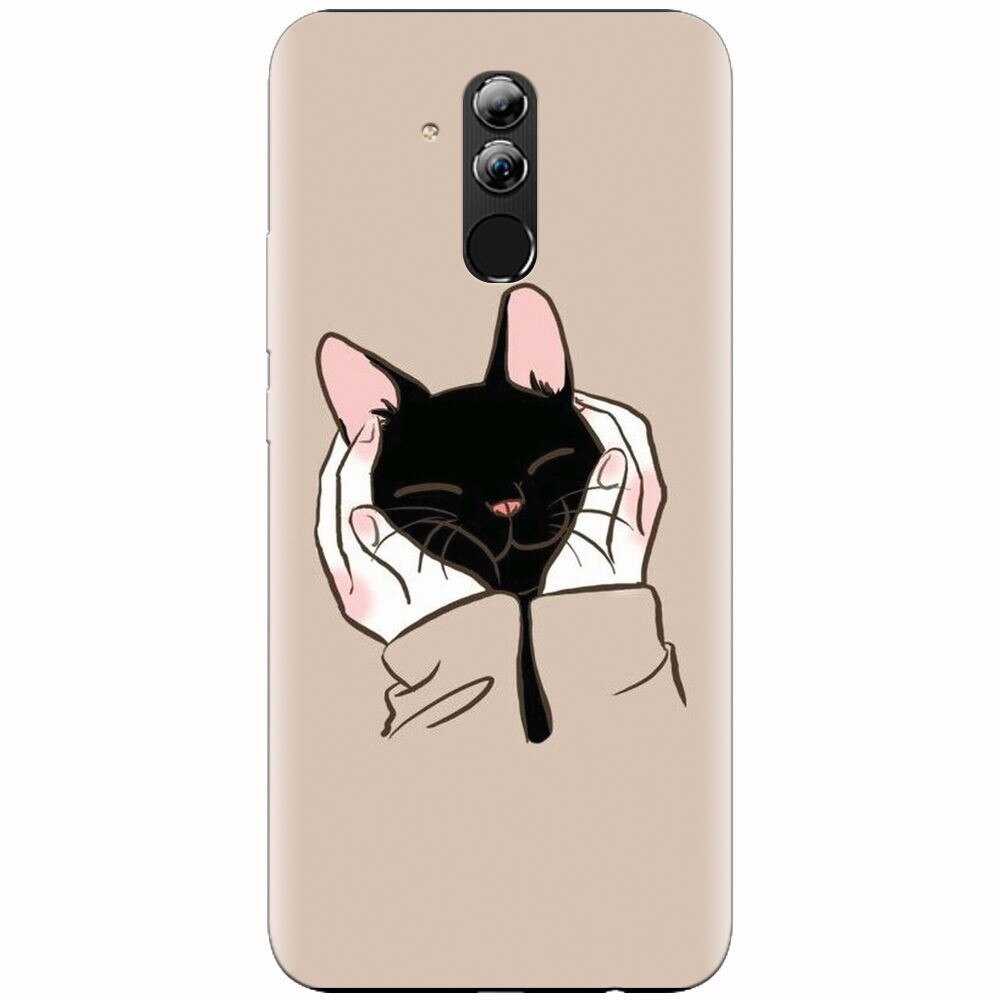 Husa silicon pentru Huawei Mate 20 Lite, Th Black Cat In Hands