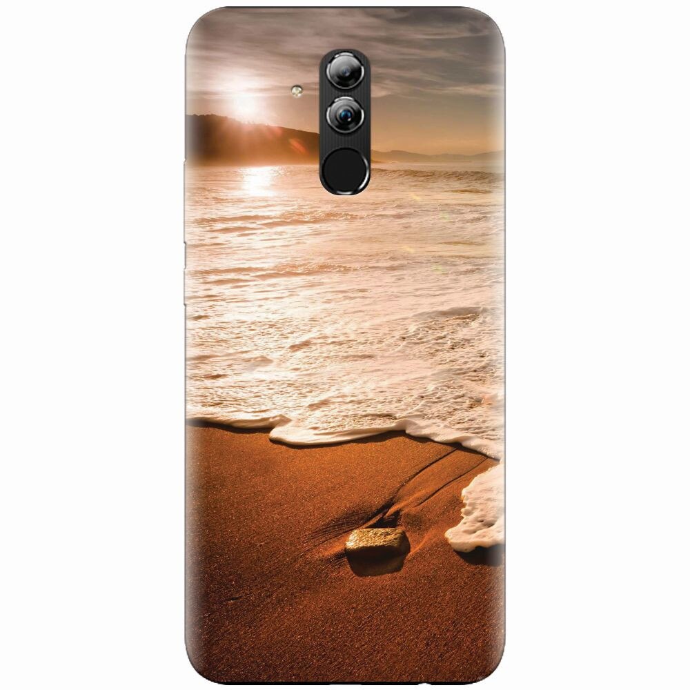 Husa silicon pentru Huawei Mate 20 Lite, Sunset Foamy Beach Wave