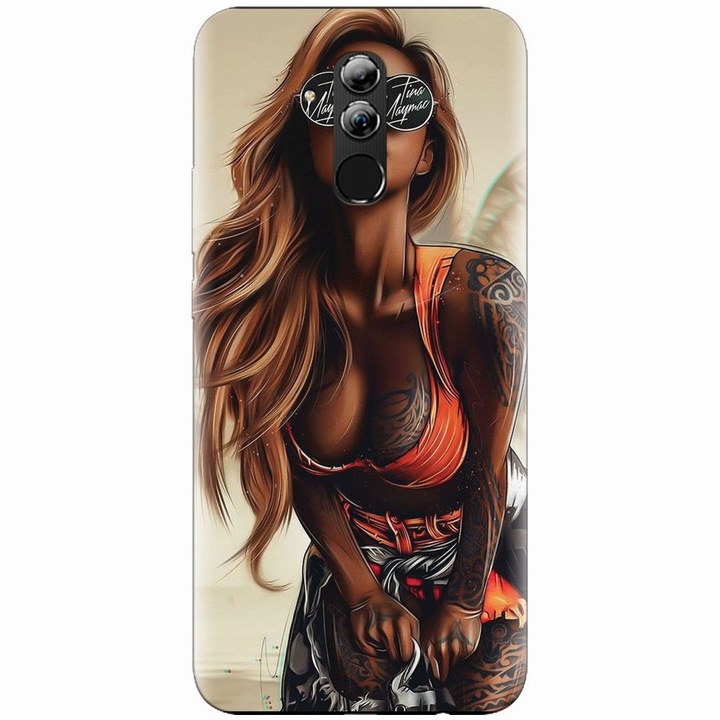 Силиконов кейс за Huawei Mate 20 Lite, Tattoed Girl