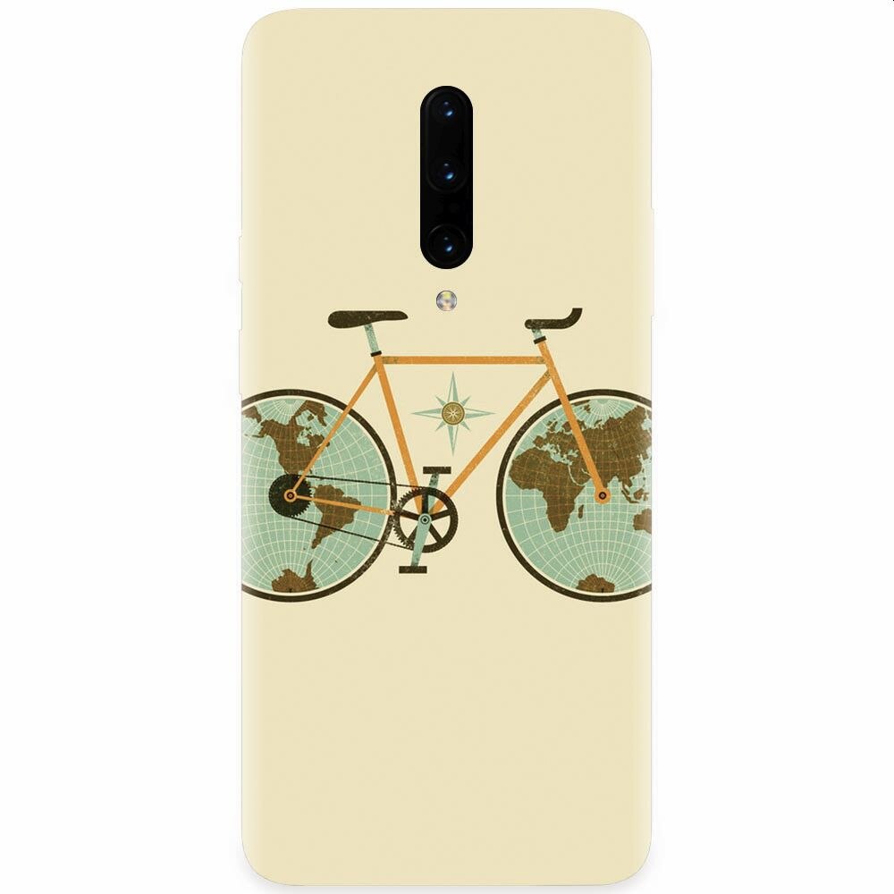 Husa silicon pentru OnePlus 7 Pro, Retro Bicycle Illustration