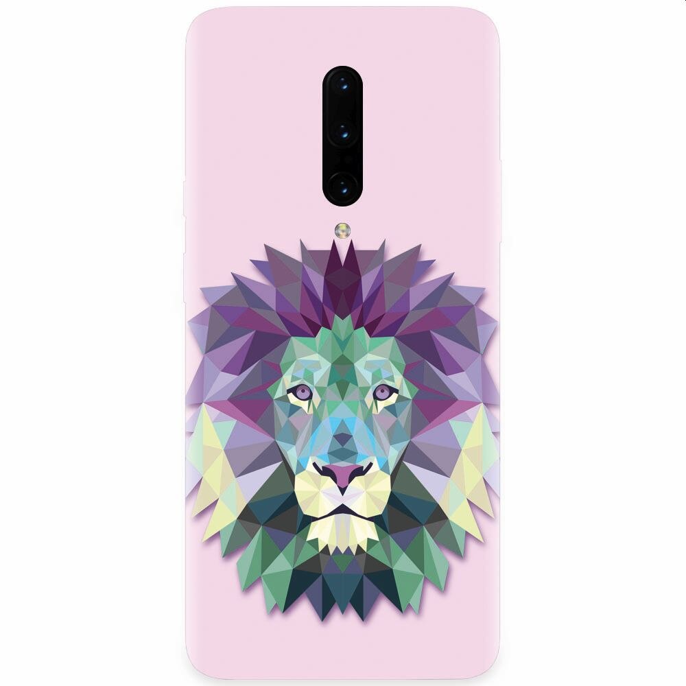 Husa silicon pentru OnePlus 7 Pro, Polygon Lion