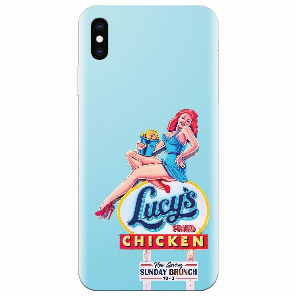 Husa silicon pentru Apple Iphone XS Max, American Vintage Restaurant Sign