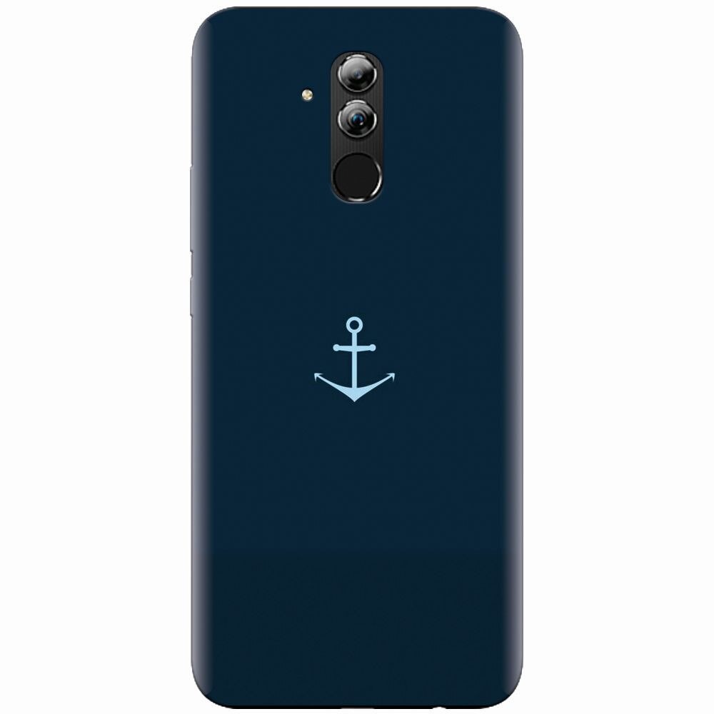 Husa silicon pentru Huawei Mate 20 Lite, Blue Navy Anchor Illustration Flat