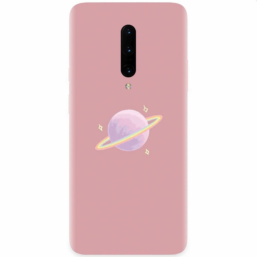 Husa silicon pentru OnePlus 7 Pro, Saturn On Pink
