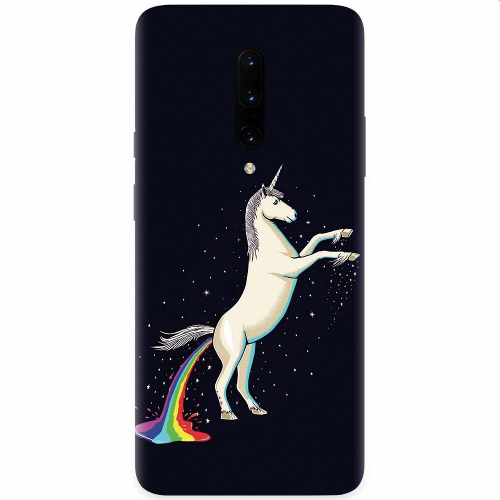 Husa silicon pentru OnePlus 7 Pro, Unicorn Shitting Rainbows