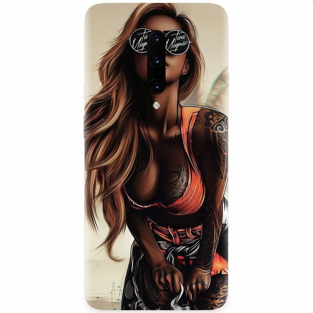 Husa silicon pentru OnePlus 7 Pro, Tattoed Girl