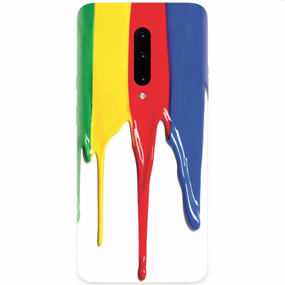 Husa silicon pentru OnePlus 7 Pro, Dripping Colorful Paint