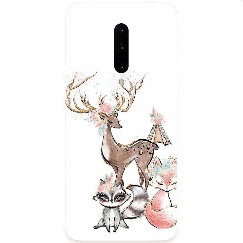 Husa silicon pentru OnePlus 7 Pro, Foxs And Deer