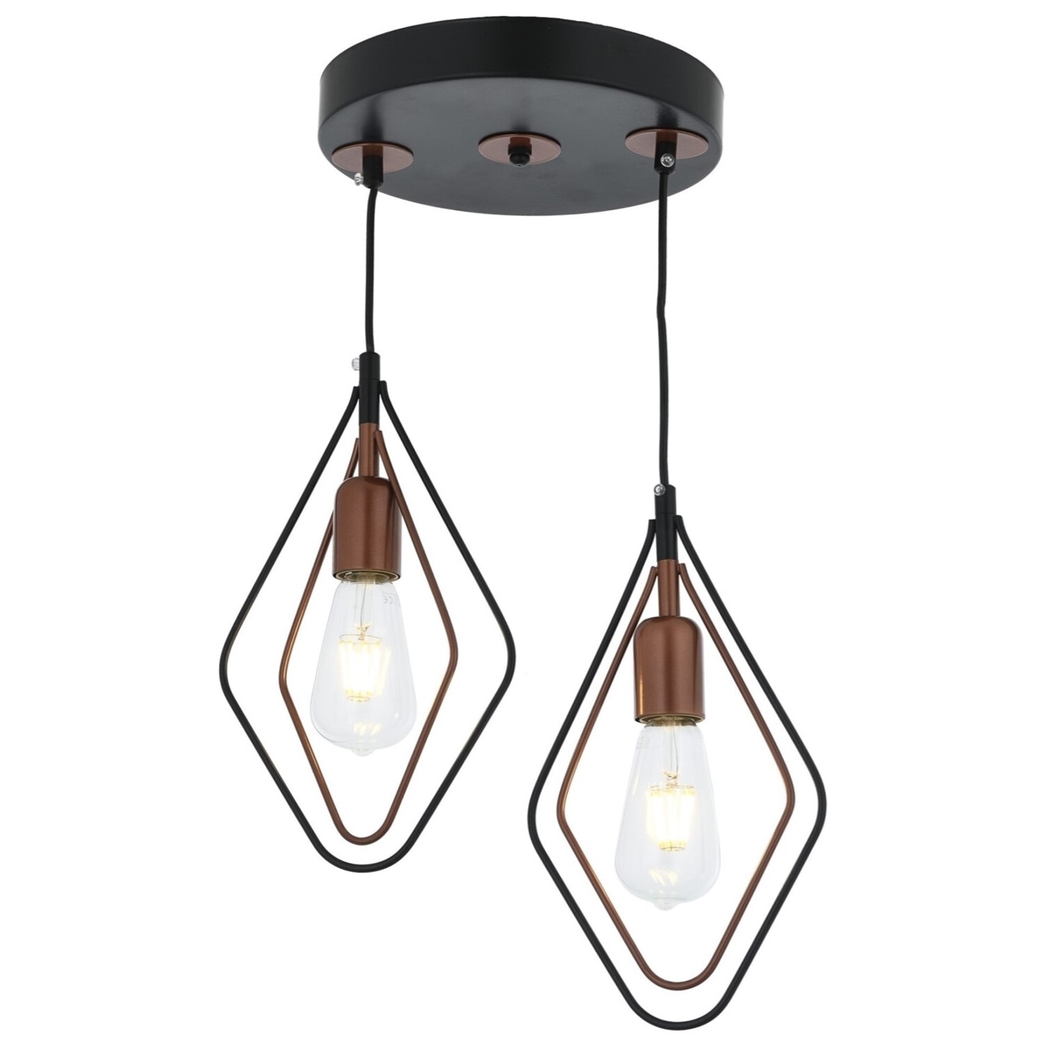 Lustra Avonni AV-65014-2T-BSY, 2x 60 W ,E27, Cupru/Negru