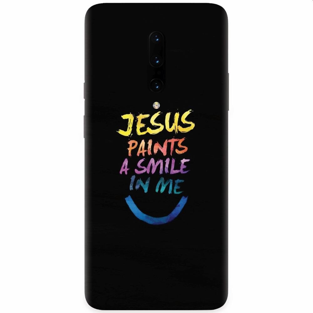 Husa silicon pentru OnePlus 7 Pro, Jesus Paints A Smile In Me