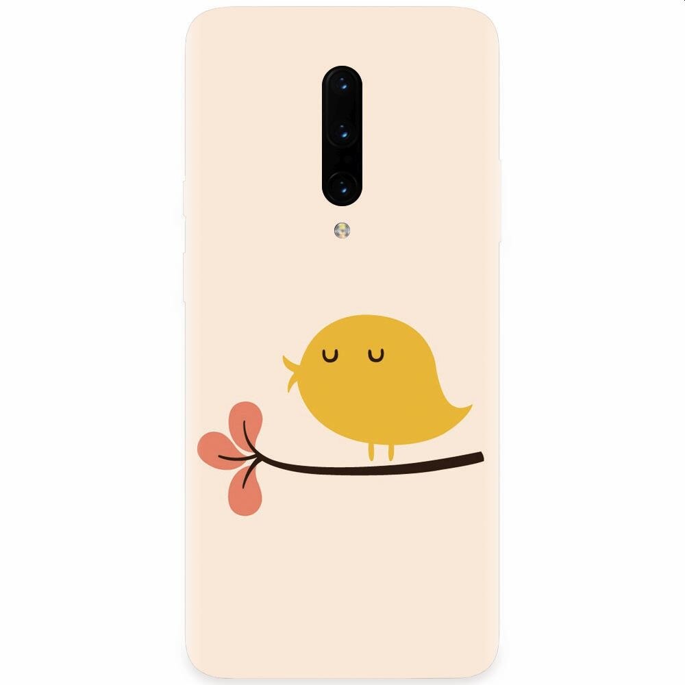 Husa silicon pentru OnePlus 7 Pro, Flat Minimal Cute Bird Illustration