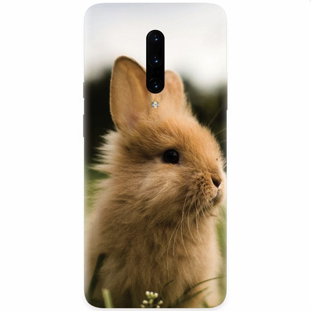 Husa silicon pentru OnePlus 7 Pro, Cute Rabbit In Grass