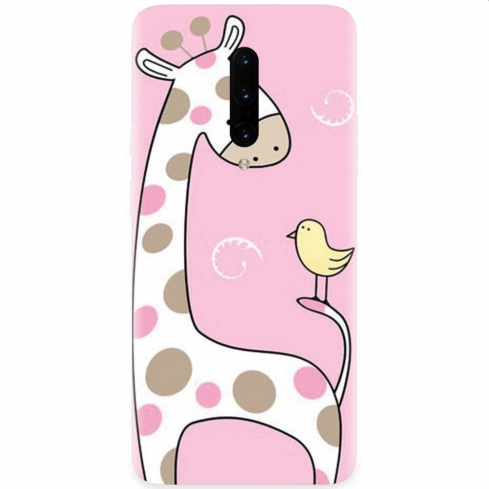 Husa silicon pentru OnePlus 7 Pro, Cute Giraffe