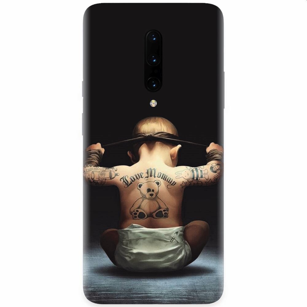Husa silicon pentru OnePlus 7 Pro, Body Builder Cute Baby Tattoo