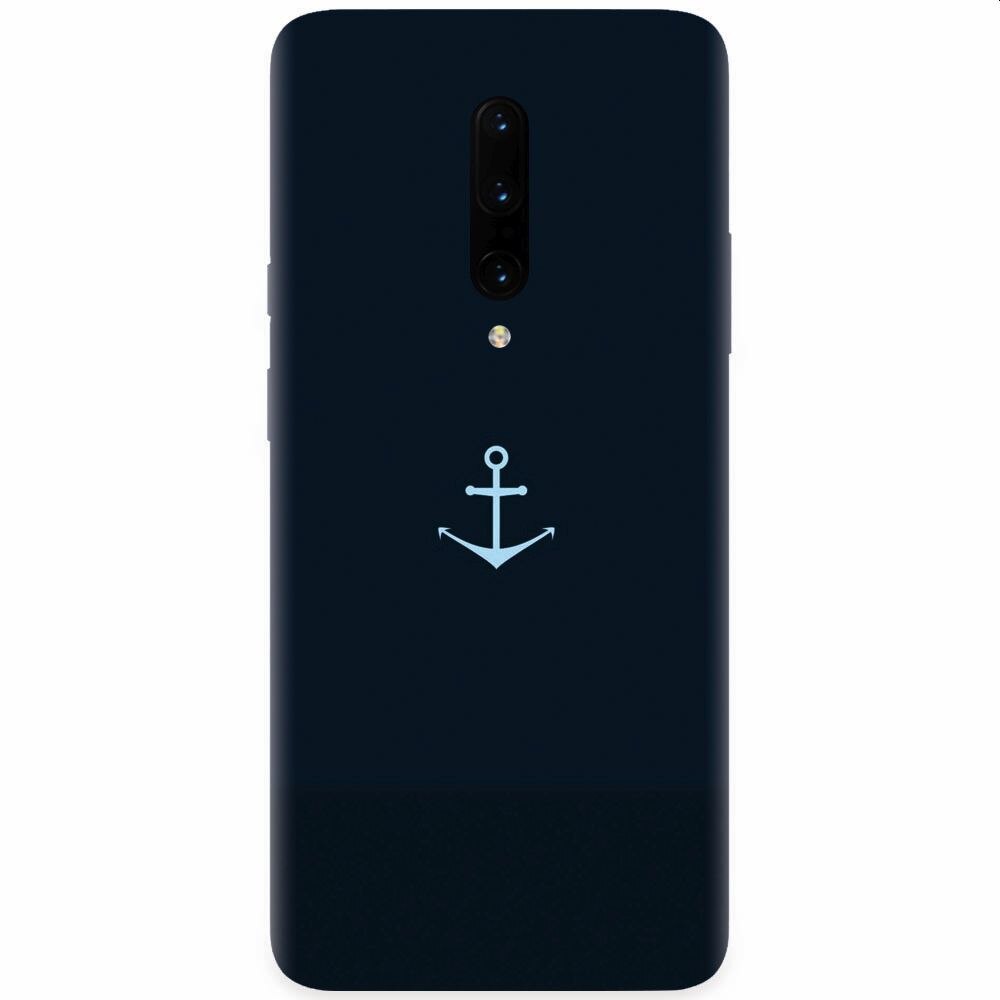 Husa silicon pentru OnePlus 7 Pro, Blue Navy Anchor Illustration Flat