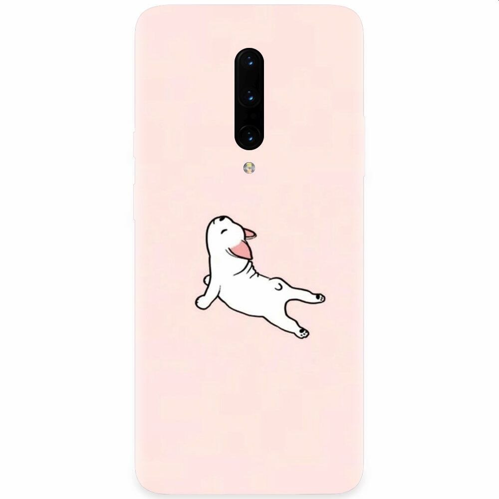 Husa silicon pentru OnePlus 7 Pro, Cute Dog Streching