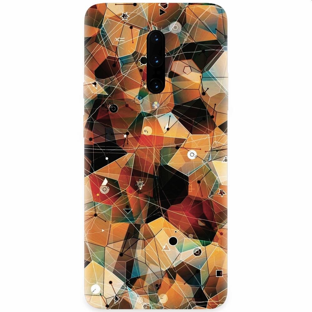 Husa silicon pentru OnePlus 7 Pro, Abstract Triangles Connected Lines