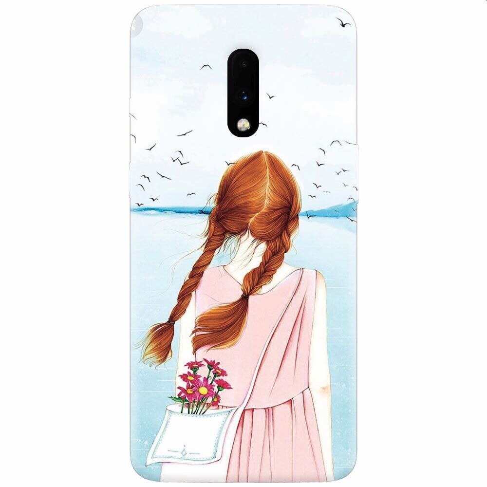 Husa silicon pentru OnePlus 7, Girl And Birds