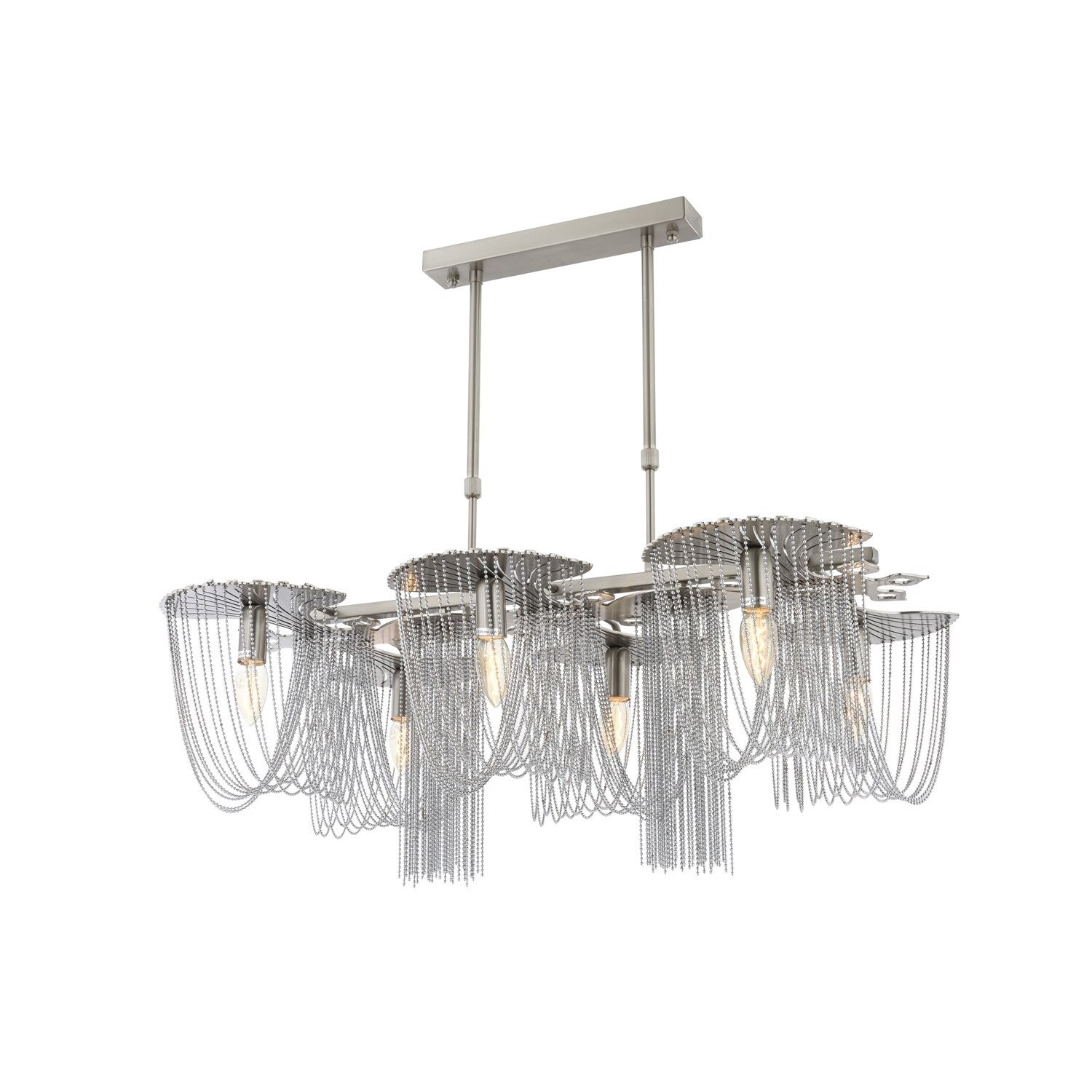 Lustra Avonni Fiona 6 brate elemente decorative metalice, finisaj Crom 6xE14 max40W