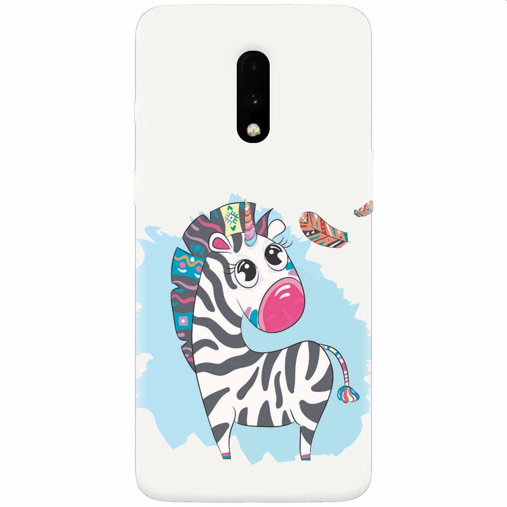Husa silicon pentru OnePlus 7, Zebra