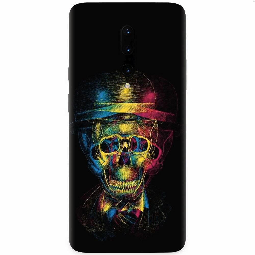 Husa silicon pentru OnePlus 7 Pro, Colorfull skull 3d