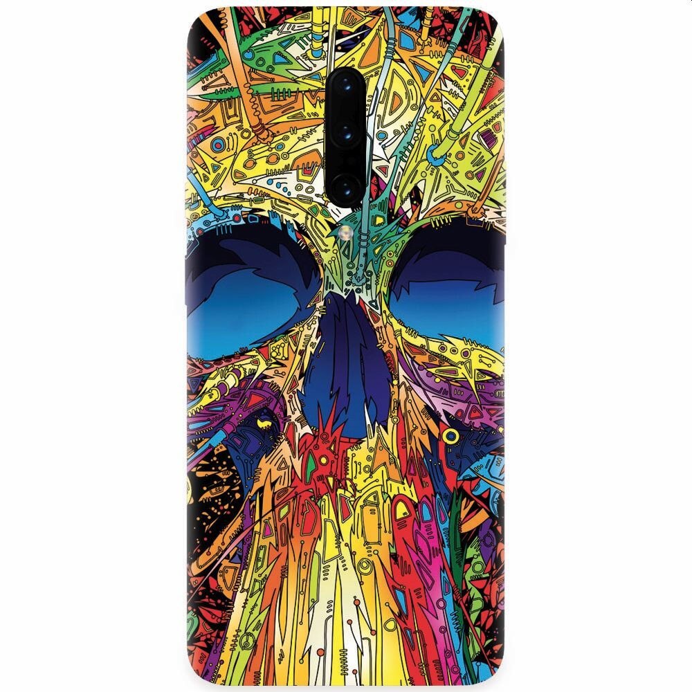 Husa silicon pentru OnePlus 7 Pro, Abstract Multicolored Skull