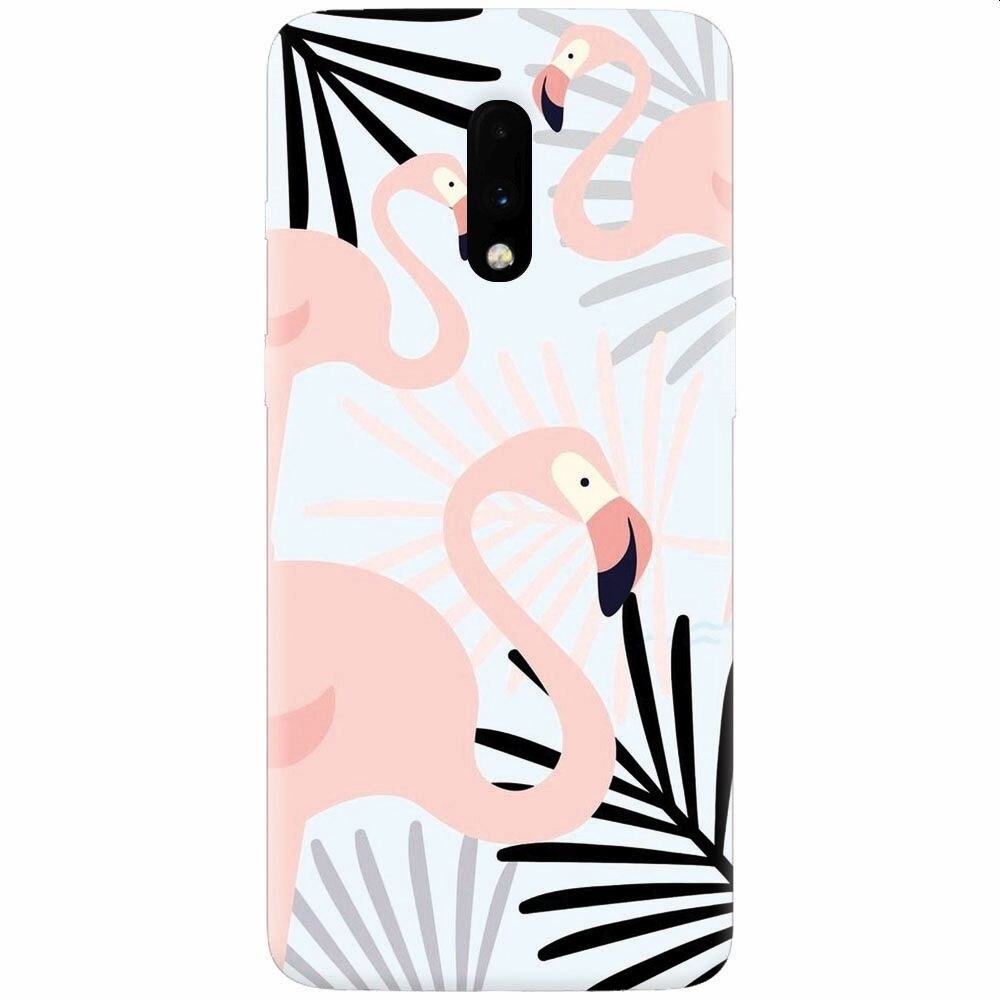 Husa silicon pentru OnePlus 7, Flamingo