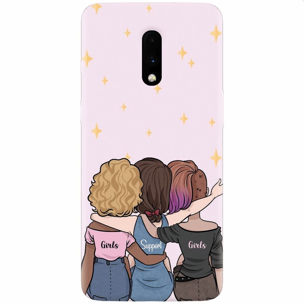 Husa silicon pentru OnePlus 7, Girls Support Girls