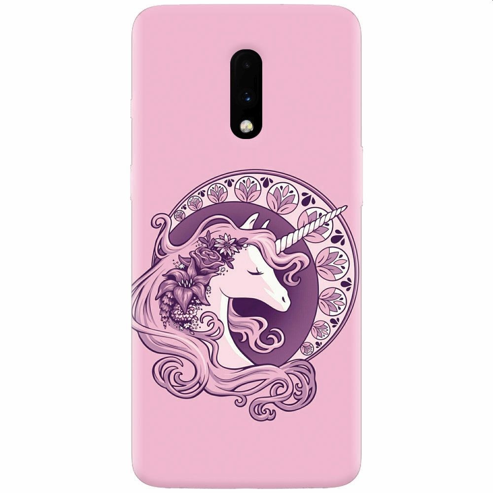 Husa silicon pentru OnePlus 7, Purple Unicorn
