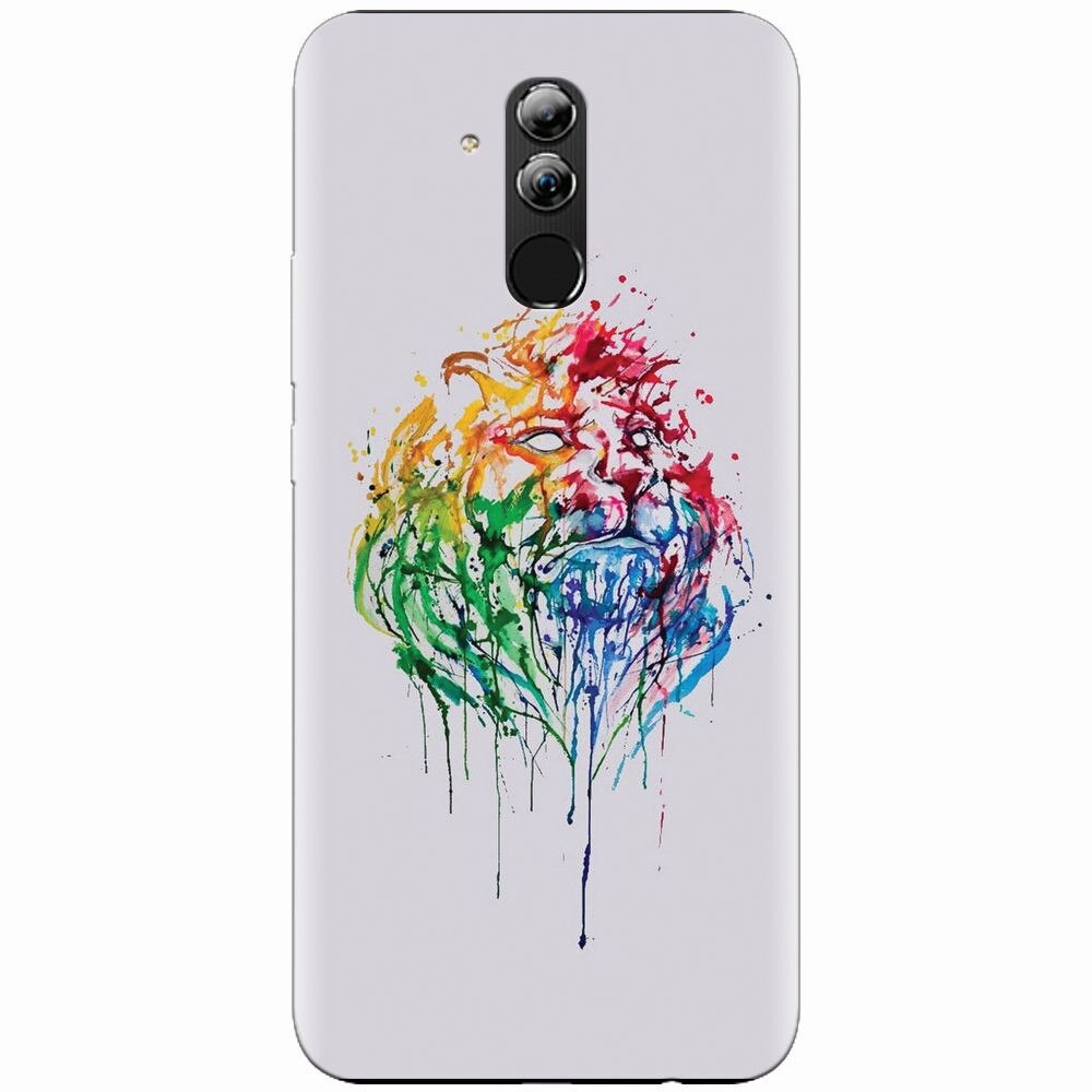Husa silicon pentru Huawei Mate 20 Lite, Paint Illustration Lion Head