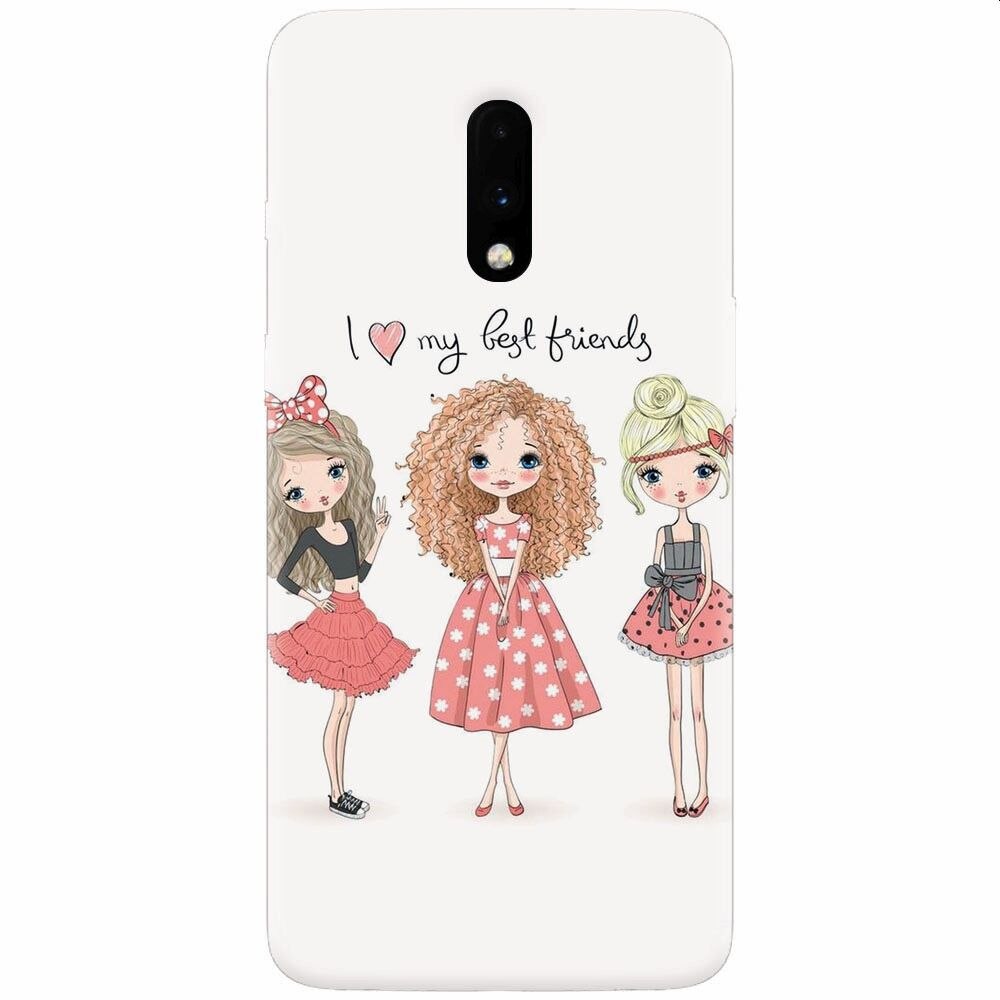 Husa silicon pentru OnePlus 7, I Love My Best Friends