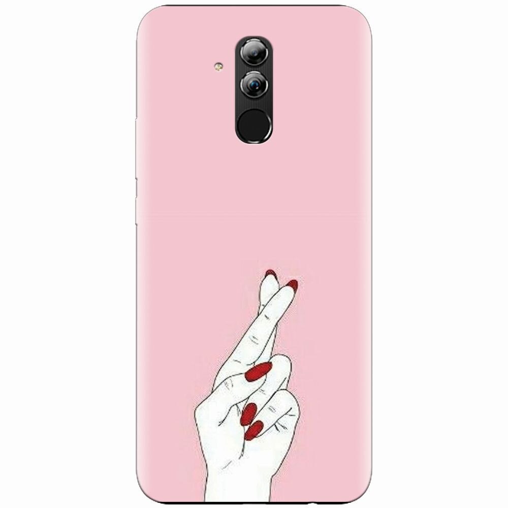 Husa silicon pentru Huawei Mate 20 Lite, Pink Finger Cross