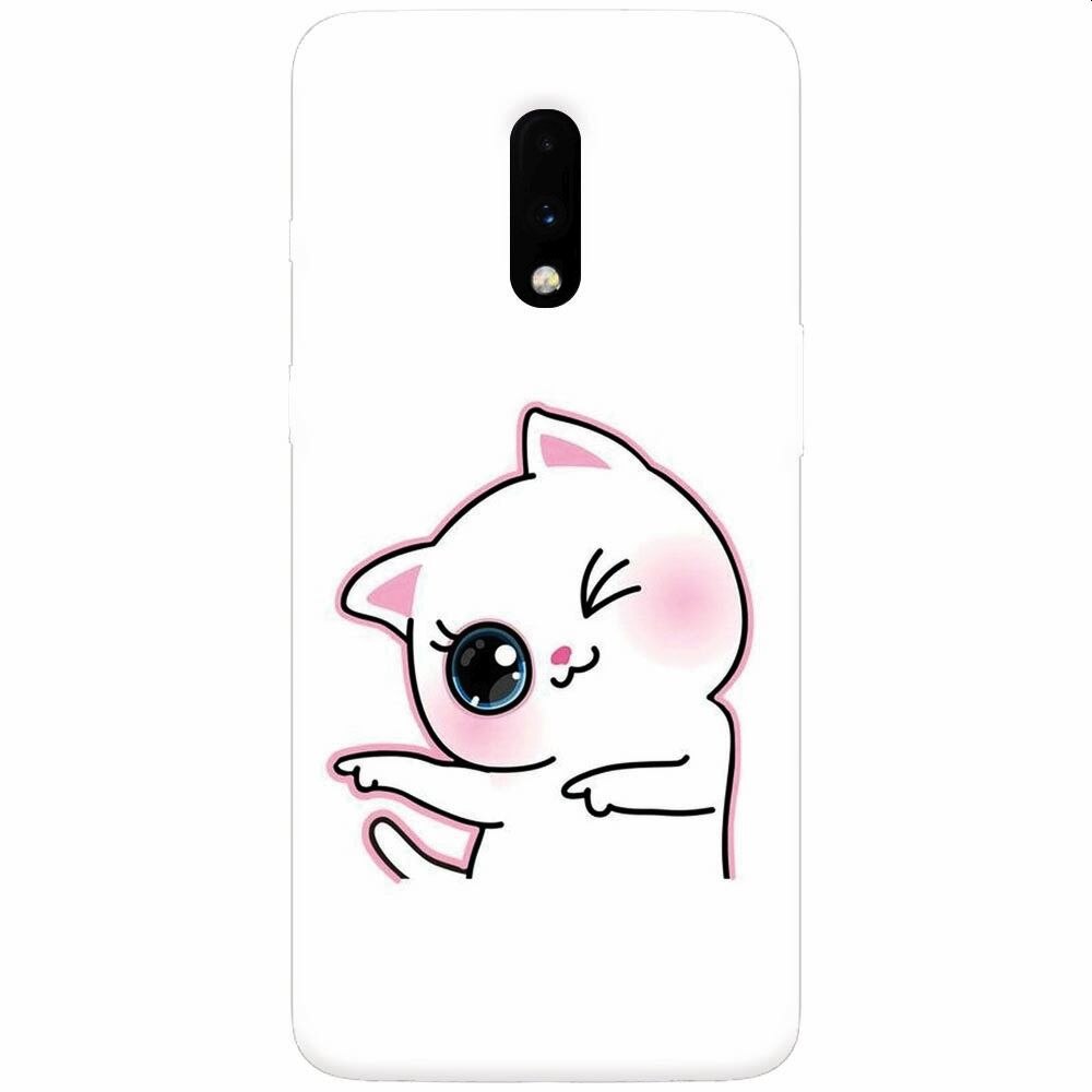 Husa silicon pentru OnePlus 7, Cute Kitty