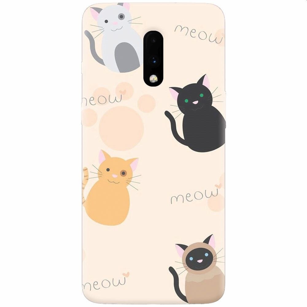 Husa silicon pentru OnePlus 7, Meow