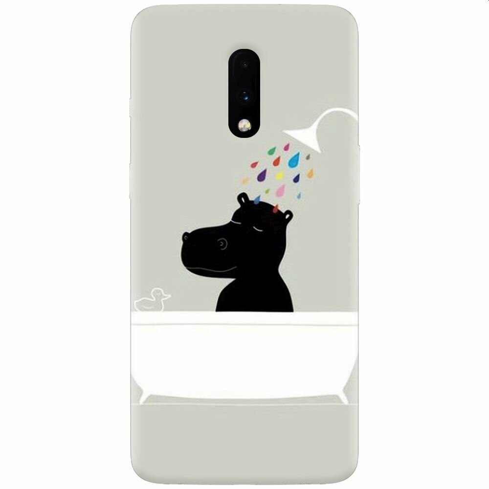 Husa silicon pentru OnePlus 7, Hippo Bath
