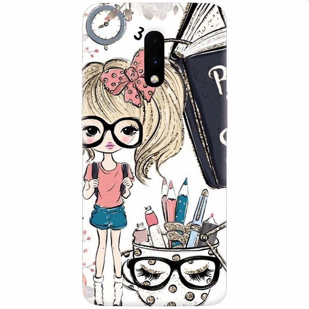 Husa silicon pentru OnePlus 7, School Girl