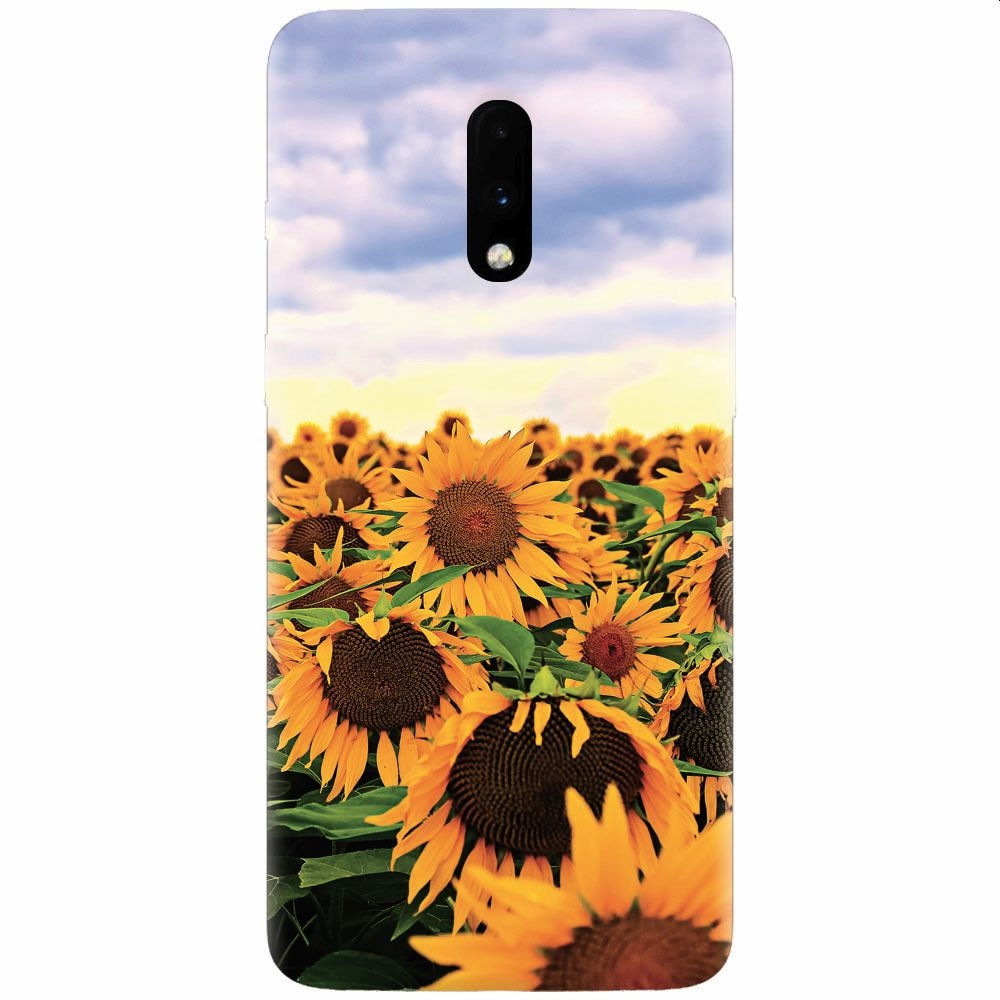 Husa silicon pentru OnePlus 7, Sunflowers