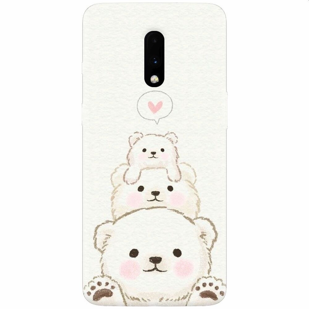 Husa silicon pentru OnePlus 7, Bear Family