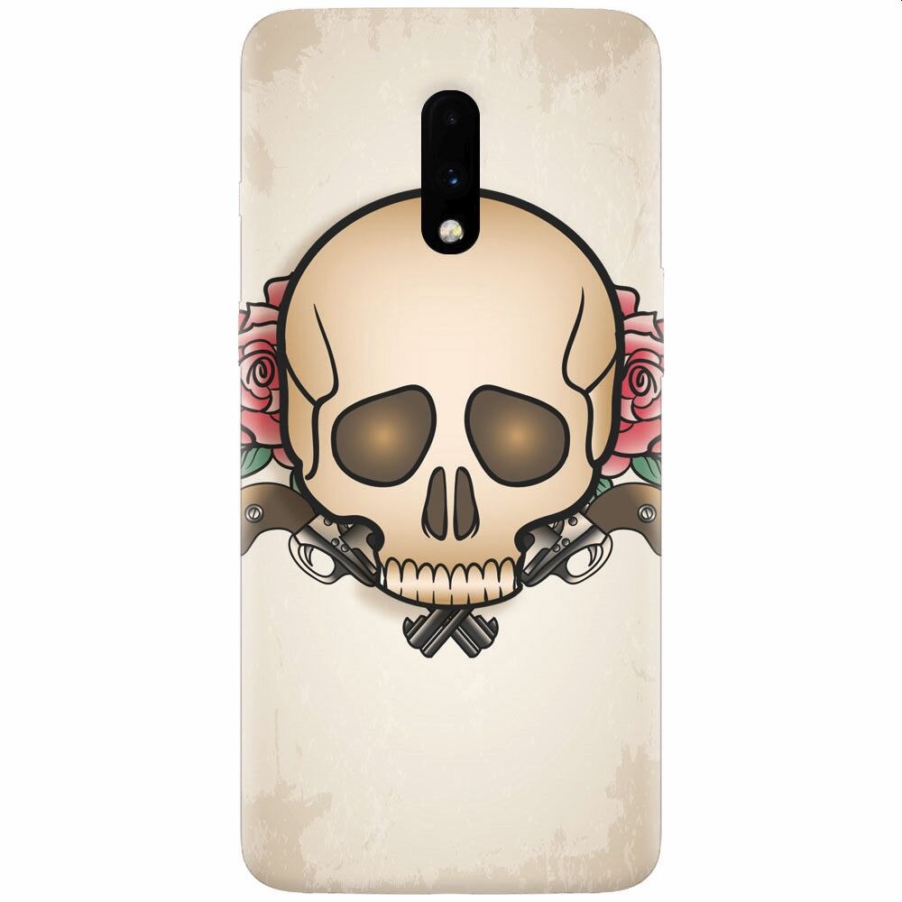Husa silicon pentru OnePlus 7, Skulls And Roses