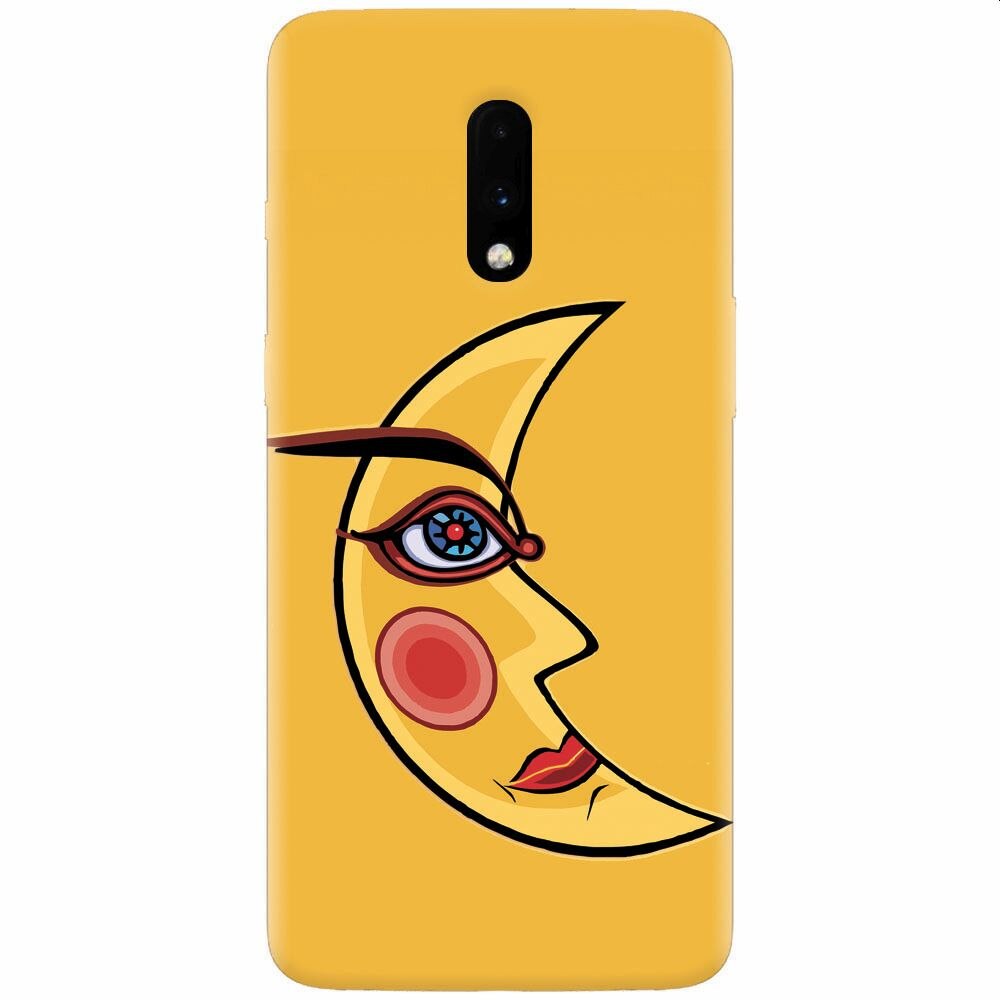 Husa silicon pentru OnePlus 7, Yellow Moon