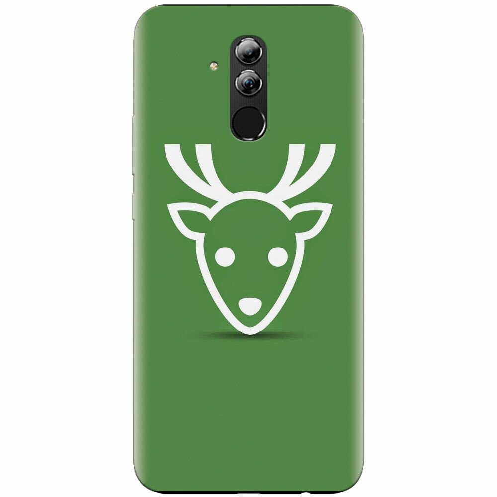 Husa silicon pentru Huawei Mate 20 Lite, Minimal Reindeer Illustration Green