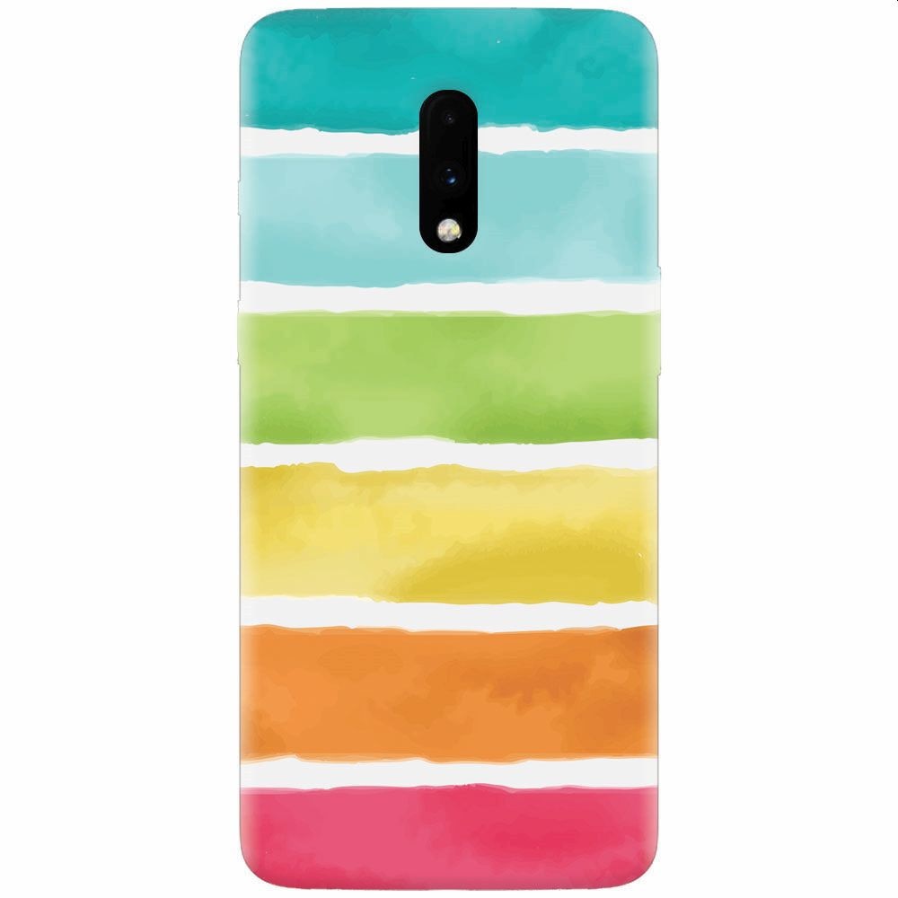 Husa silicon pentru OnePlus 7, Watercolors