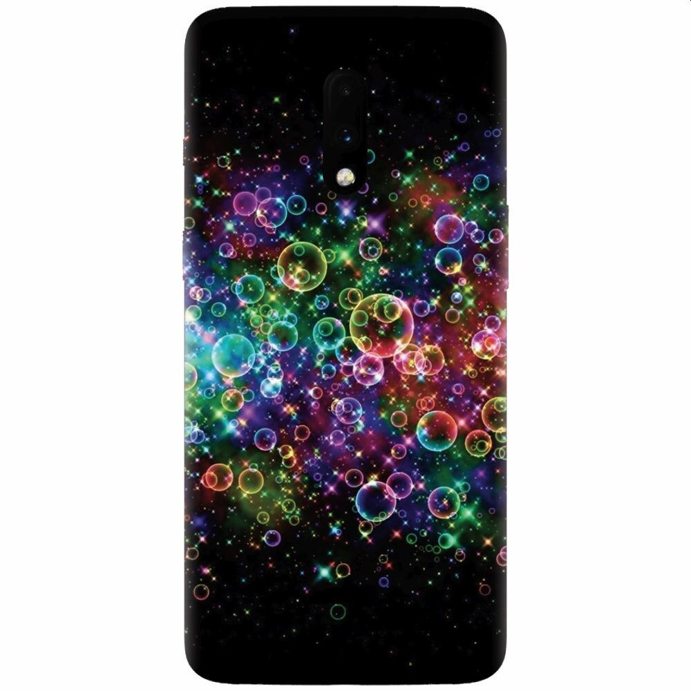 Husa silicon pentru OnePlus 7, Rainbow Colored Soap Bubbles
