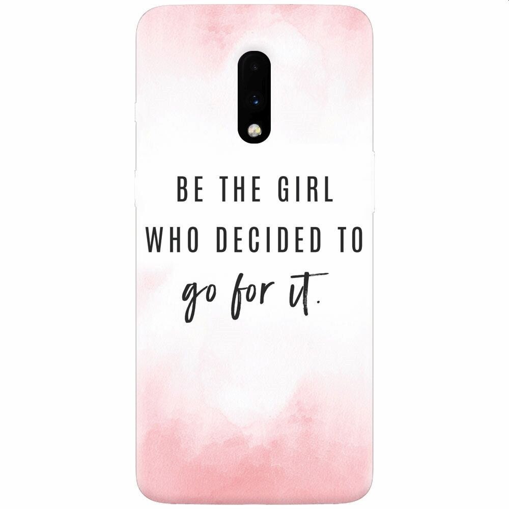 Husa silicon pentru OnePlus 7, Quotes Pink